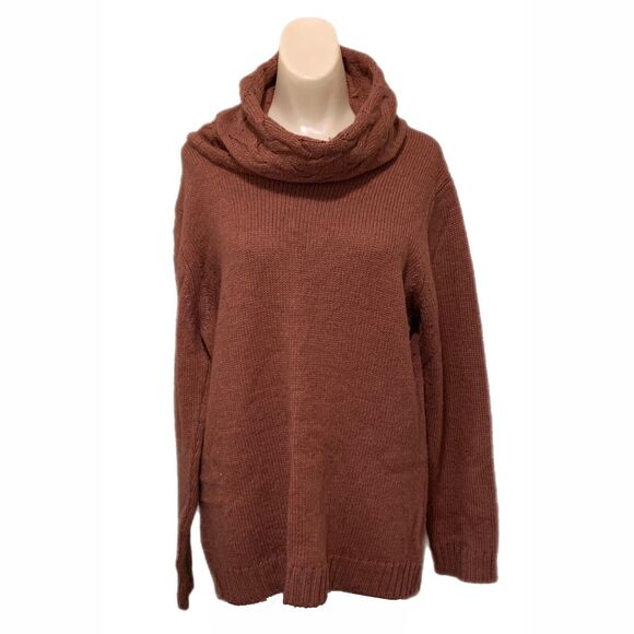 Luigi Baldo XL Cowl Neck Sweater Wool Alpaca Pink Made Italy Designer - Picture 1 of 7